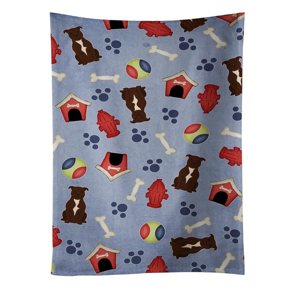 Carolines Treasures Dog House Collection Staffordshire Bull Terrier Chocolate Kitchen Towel - BB2661KTWL