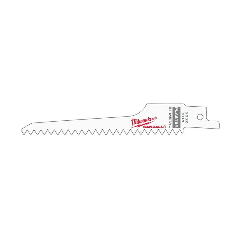 Sierra reciprocante para cortar yeso Sawzall de 5 pulgadas y 6 TPI de Milwaukee - Paquete de 5 piezas - 48-00-5052