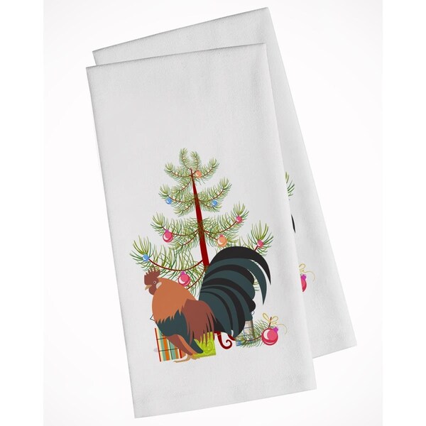 Carolines Treasures Dutch Bantam Chicken Christmas White Kitchen Towel, 2PK - BB9203WTKT
