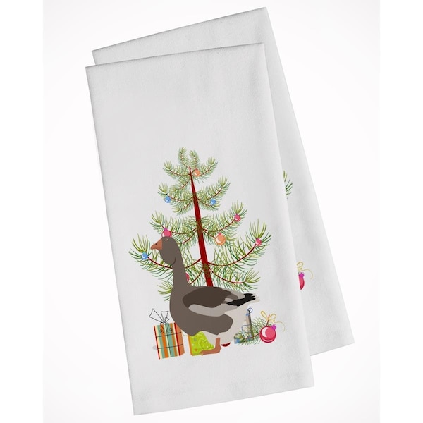 Carolines Treasures Toulouse Goose Christmas White Kitchen Towel, 2PK - BB9264WTKT