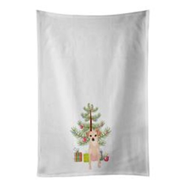 Carolines Treasures 28 x 19 in. Chihuahua Cream Christmas White Dish Towels Kitchen Towel, 2PK - WDK2978WTKT