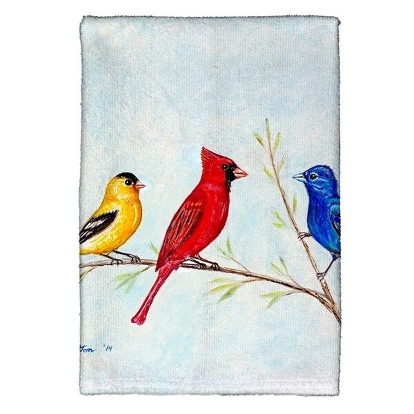Betsy Drake Betsy Drake KT298 Three Birds Kitchen Towel - KT298