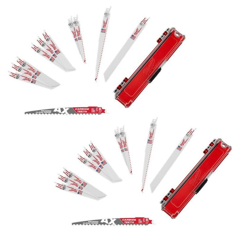 Milwaukee SAWZALL Juego de hojas de sierra de reciprocidad bimetálicas para corte de madera y metal con hoja de poda de carburo (22 piezas) - 49-22-1110H-49-22-1110H