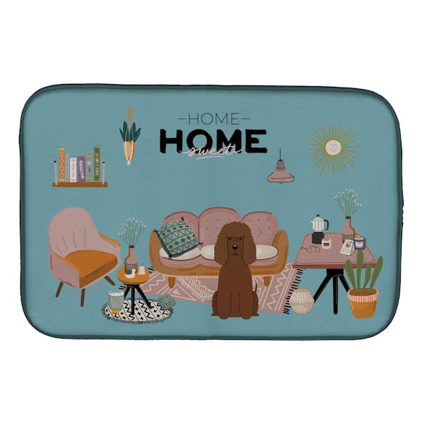 Carolines Treasures 14 x 21 in. Irish Water Spaniel Sweet Home Dish Drying Mat - CK7908DDM