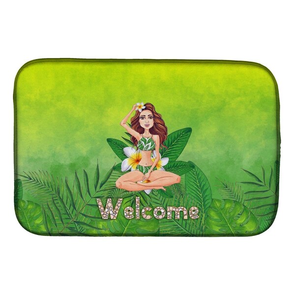 Carolines Treasures Welcome Lady in Bikini Summer Dish Drying Mat - BB7457DDM