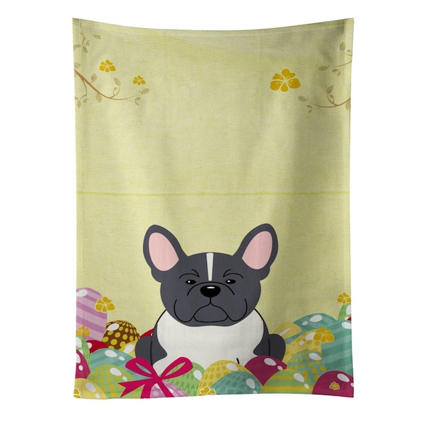 Carolines Treasures Easter Eggs French Bulldog Black & White Kitchen Towel - BB6012KTWL