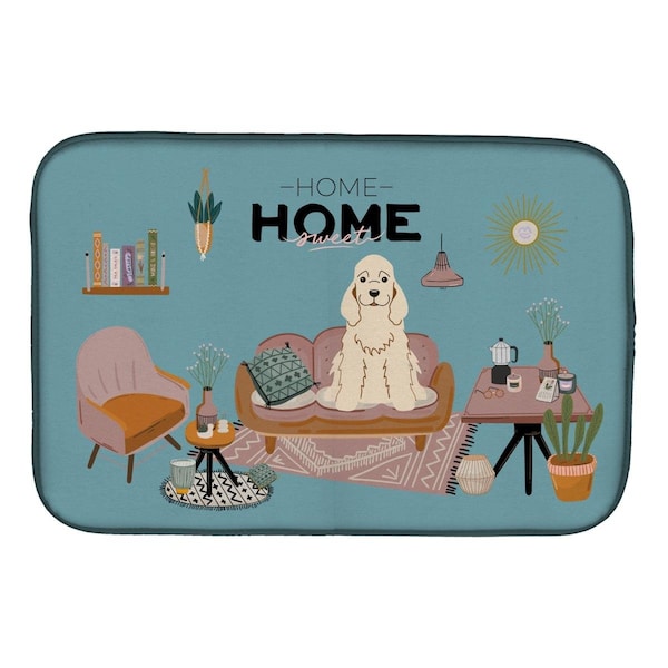 Carolines Treasures 14 x 21 in. Buff Cocker Spaniel Sweet Home Dish Drying Mat - CK7939DDM
