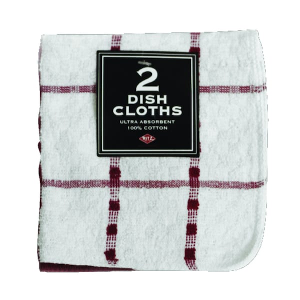 Ritz Ritz Paprika Cotton Check/Solid Dish Cloth 2 pk - 27583