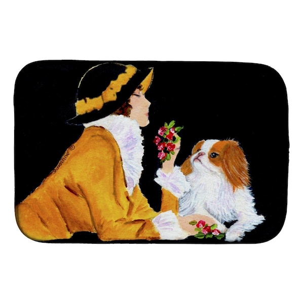 Carolines Treasures Lady With Her Japanese Chin Dish Drying Mat - SS8540DDM