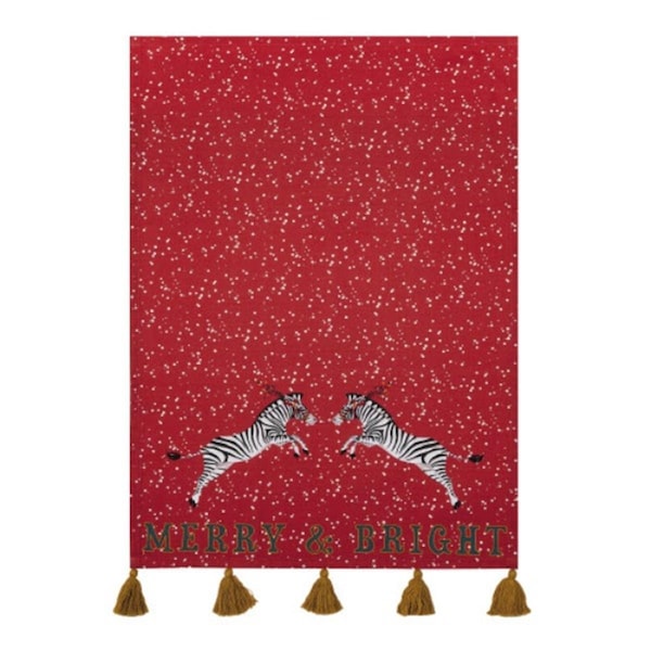 Peking Handicraft 18 x 25 in. Red Zebra with Tassels Kitchen Towel, 4PK - 04YE39C