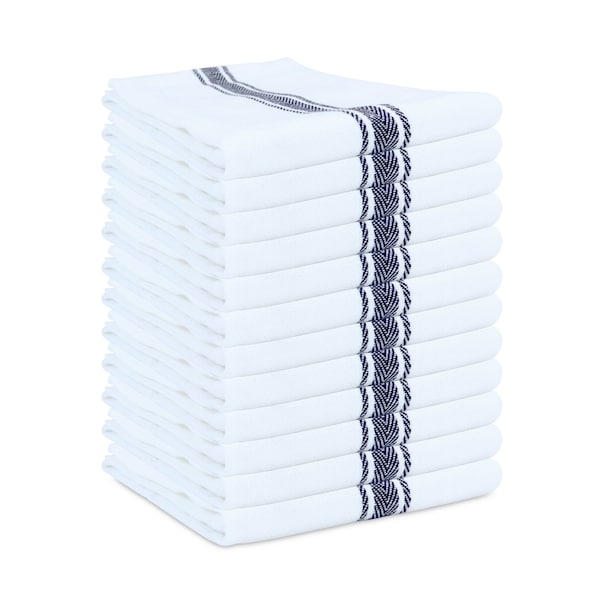 Monarch Brands Herringbone Tea Towels , Black, 288PK - SC-HTBK-24-CS