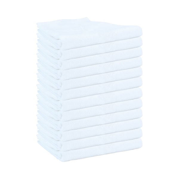 Monarch Brands Herringbone Tea Towels , White, 288PK - SC-HTWH-24-CS