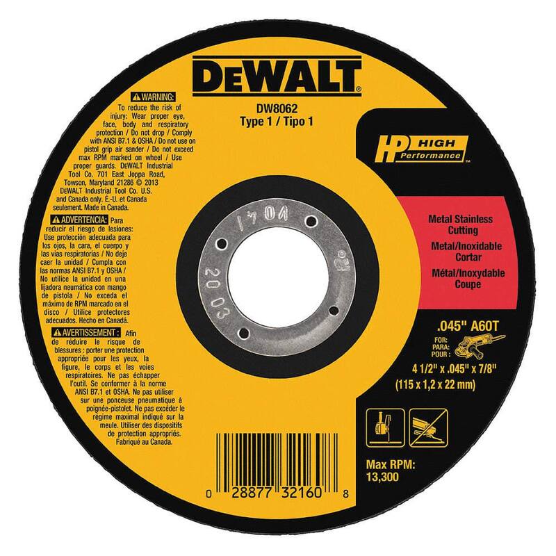Set de hojas de sierra alternativa bimetálicas DEWALT con estuche (16 piezas) con bono de rueda de corte de metal y acero inoxidable de 4-1/2 pulgadas (paquete de 5) - DW4899W8062B5
