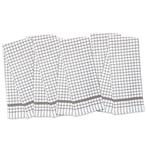 Monarch Brands Classic Checkered Kitchen Towels , Grey, 6PK - P-SC-CHK-KT-GRY