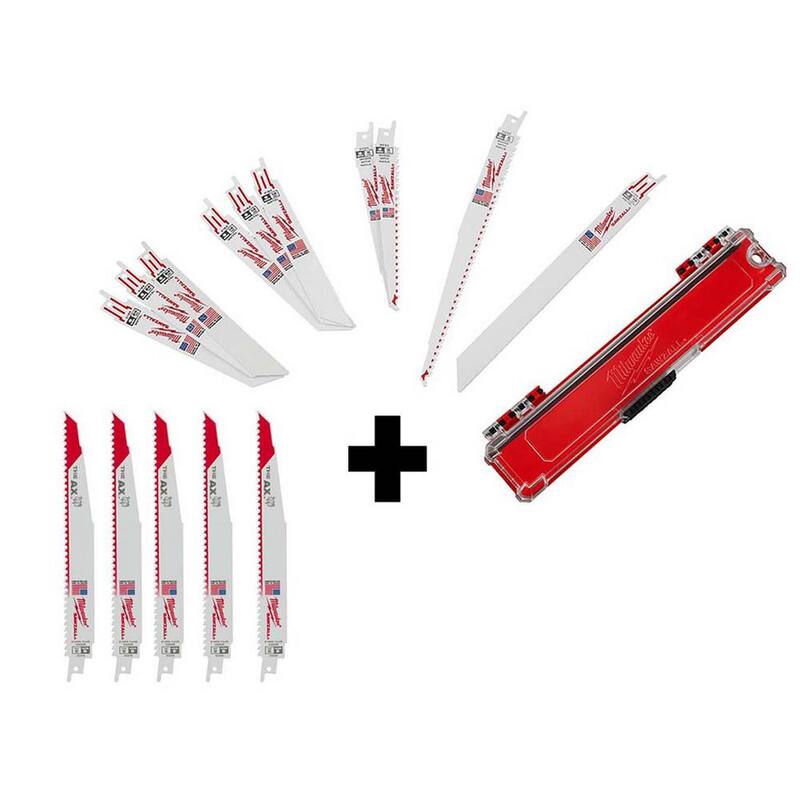 Conjunto de hojas de sierra alternativa bimetálicas Milwaukee SAWZALL para corte de madera y metal con hojas AX (15 piezas) - 49-22-1110-48-00-5026