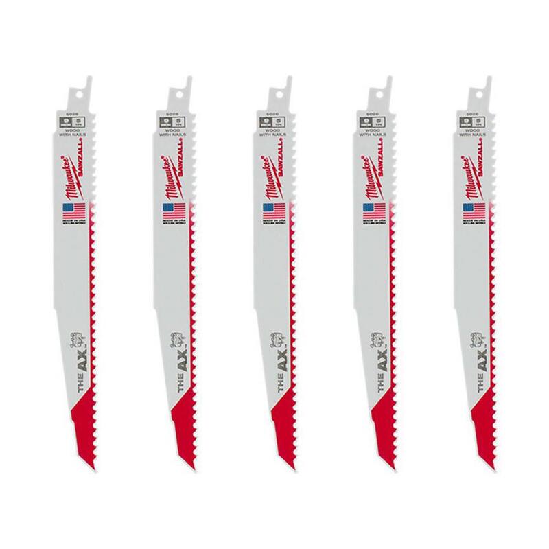 Conjunto de hojas de sierra alternativa bimetálicas Milwaukee SAWZALL para corte de madera y metal con hojas AX (15 piezas) - 49-22-1110-48-00-5026