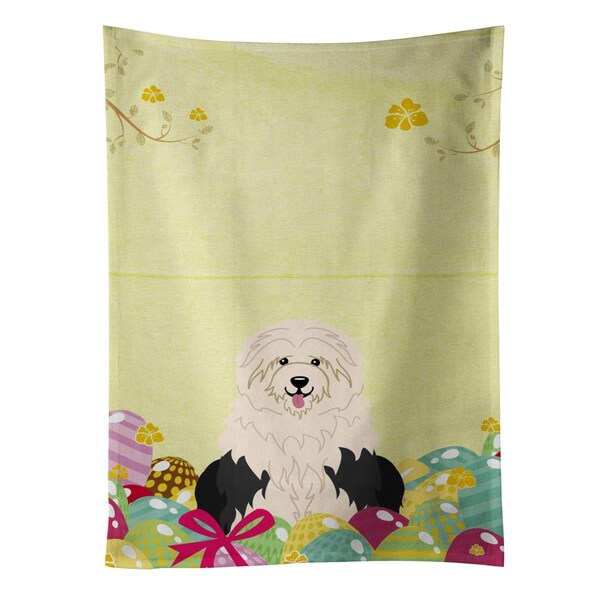 Carolines Treasures Easter Eggs Old English Sheepdog Kitchen Towel - BB6096KTWL