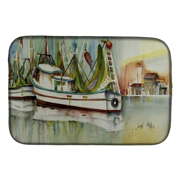 Carolines Treasures Ocean Springs Shrimper Dish Drying Mat - JMK1068DDM