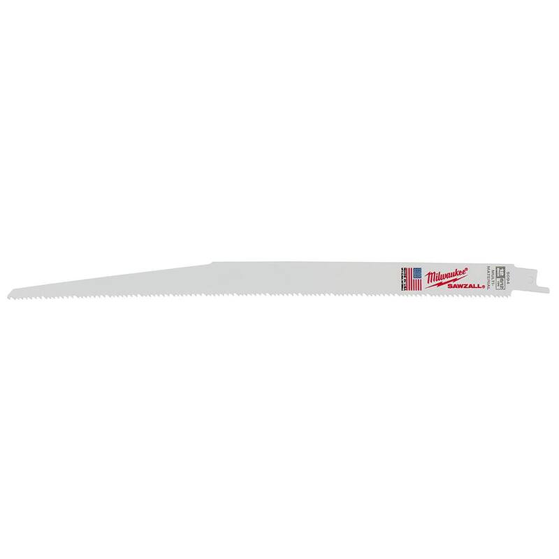 Cuchillas de sierra recíproca Milwaukee de 12 pulgadas, 8/12 dientes por pulgada, para corte de materiales múltiples (paquete de 10) - 48-00-5094-10X