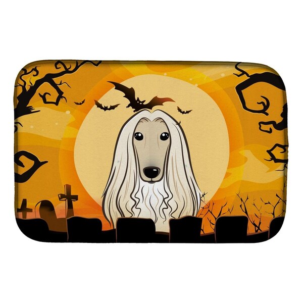 Carolines Treasures Halloween Afghan Hound Dish Drying Mat - BB1802DDM
