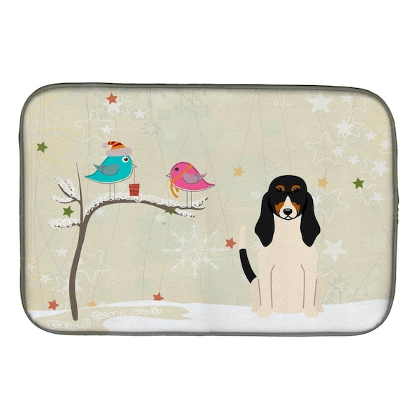 Carolines Treasures Christmas Presents Between Friends Swiss Hound Dish Drying Mat - BB2516DDM