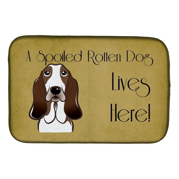 Carolines Treasures Basset Hound Spoiled Dog Lives Here Dish Drying Mat - BB1491DDM