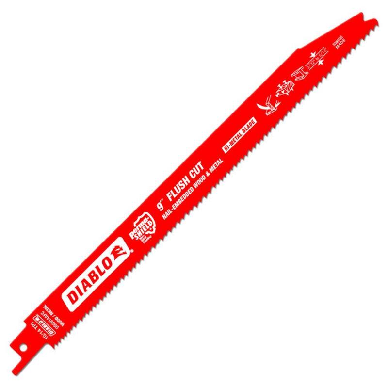 DIABLO 9 pulgadas 10/14 TPI Hojas de sierra de vaivén bimetálicas para corte enrasado de uso general (paquete de 10) - DS0914AFC010
