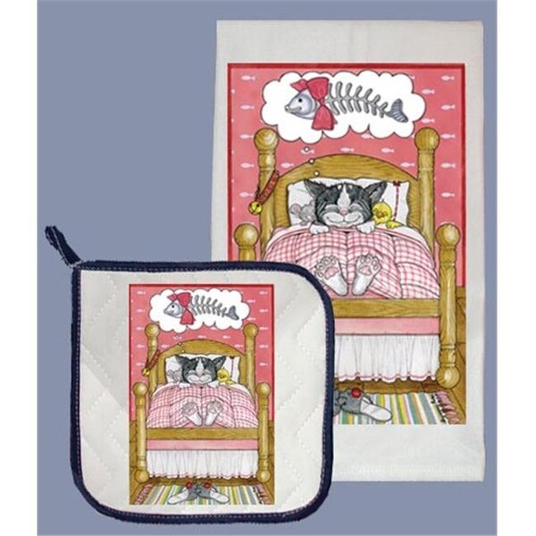 Pipsqueak Productions Pipsqueak Productions DP437 Cat Dish Towel And Pot Holder Set - DP437