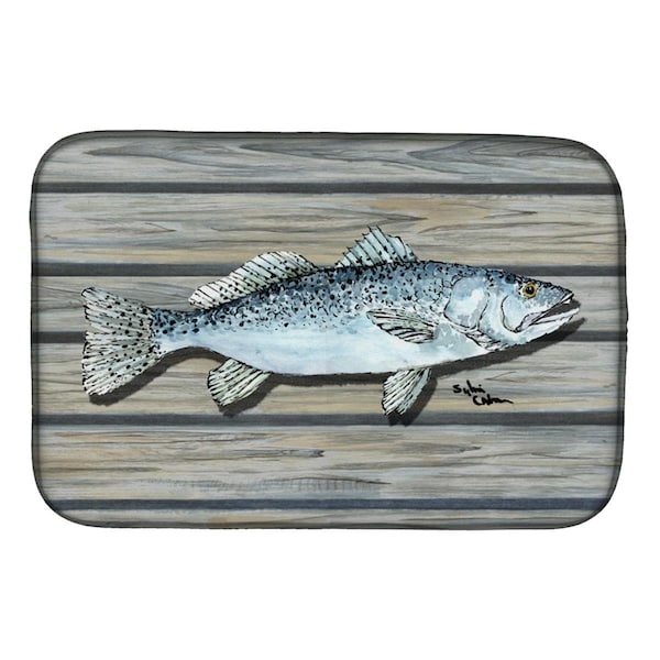 Carolines Treasures Fish Speckled Trout Dish Drying Mat - 8494DDM