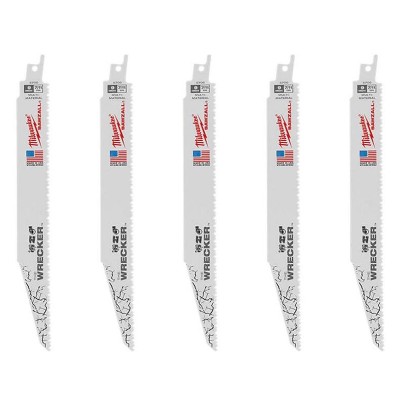 Set de hojas de sierra reciproca bimetálicas para cortar madera y metal para SAWZALL de Milwaukee con hojas de demolición WRECKER (15 piezas) - 49-22-1110-48-00-5706