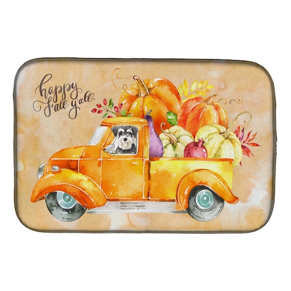 Carolines Treasures Fall Harvest Schnauzer Dish Drying Mat - CK2627DDM
