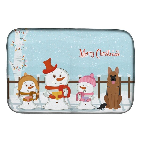 Carolines Treasures Merry Christmas Carolers German Shepherd Dish Drying Mat - BB2398DDM