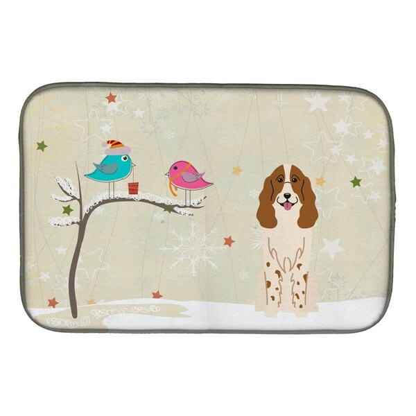 Carolines Treasures Christmas Presents Between Friends Russian Spaniel Dish Drying Mat - BB2503DDM