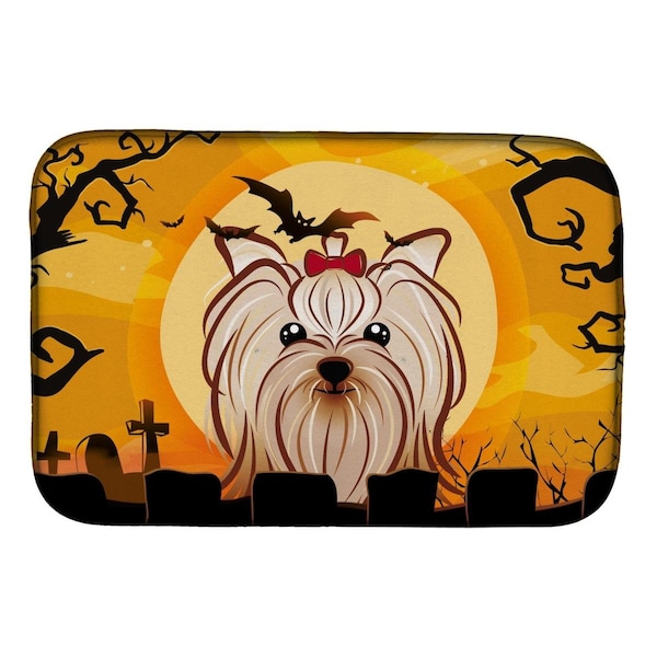 Carolines Treasures Halloween Yorkie Yorkishire Terrier Dish Drying Mat - BB1762DDM