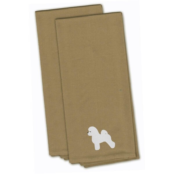 Carolines Treasures Bichon Frise Tan Embroidered Kitchen Towel - BB3445TNTWE