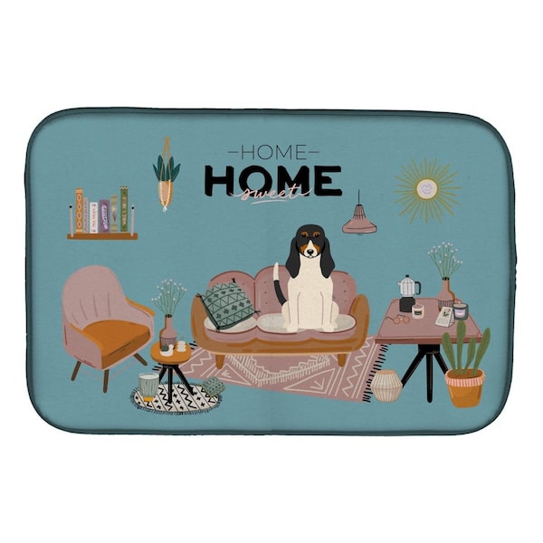 Carolines Treasures 14 x 21 in. Swiss Hound Sweet Home Dish Drying Mat - CK7889DDM