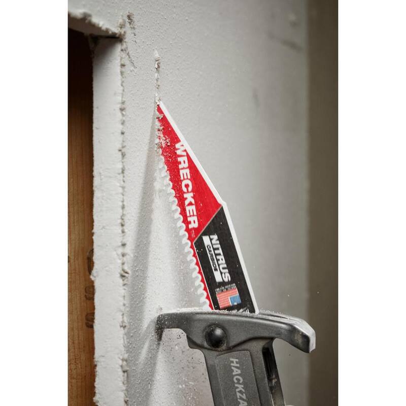 Milwaukee 12 pulgadas 6 TPI WRECKER Nitrus Carbide Teeth Hoja de sierra de sable para corte de materiales múltiples (paquete de 1) - 48-00-5273