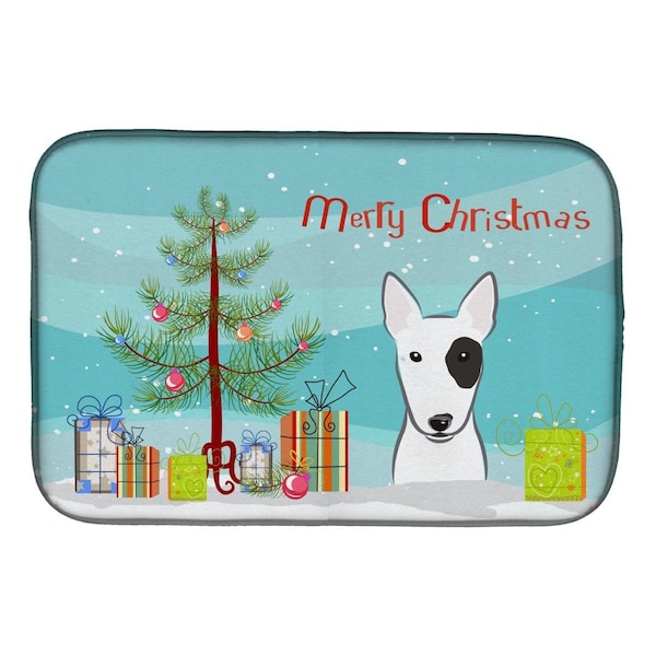 Carolines Treasures Christmas Tree & Bull Terrier Dish Drying Mat - BB1581DDM