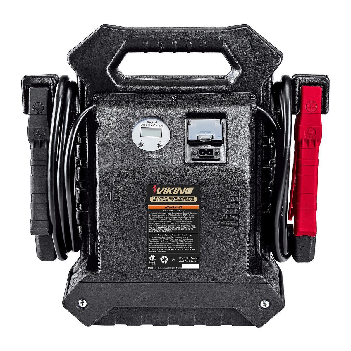Arrancador de batería portátil Viking de 1700 amperios pico y paquete de energía con compresor de aire de 150 PSI - 57085