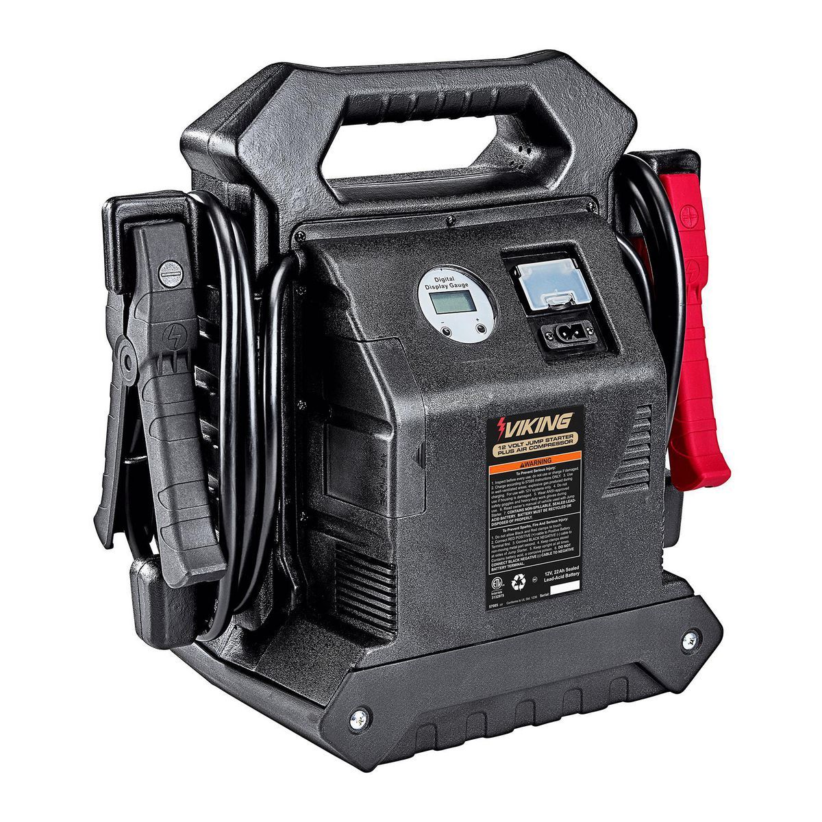 Arrancador de batería portátil Viking de 1700 amperios pico y paquete de energía con compresor de aire de 150 PSI - 57085