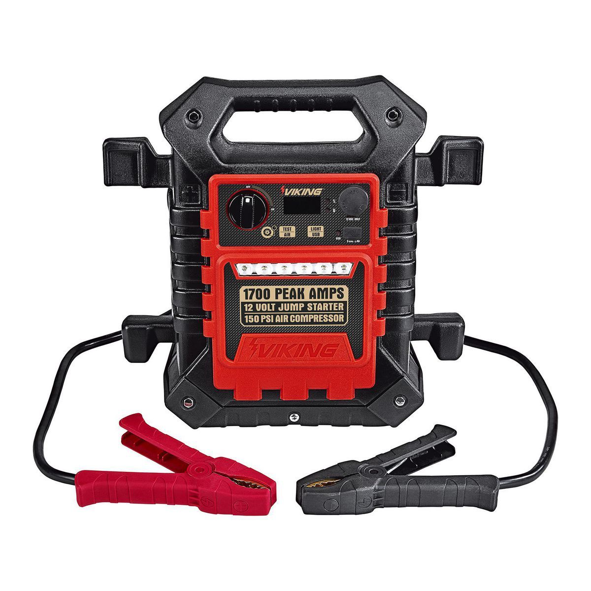 Arrancador de batería portátil Viking de 1700 amperios pico y paquete de energía con compresor de aire de 150 PSI - 57085