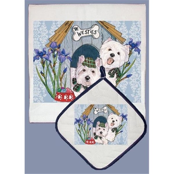 Pipsqueak Productions Pipsqueak Productions DP926 Westie Dish Towel And Pot Holder Set - DP926