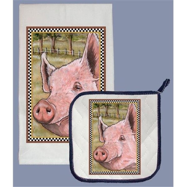 Pipsqueak Productions Pipsqueak Productions DP600 Pig Dish Towel And Pot Holder Set - DP600