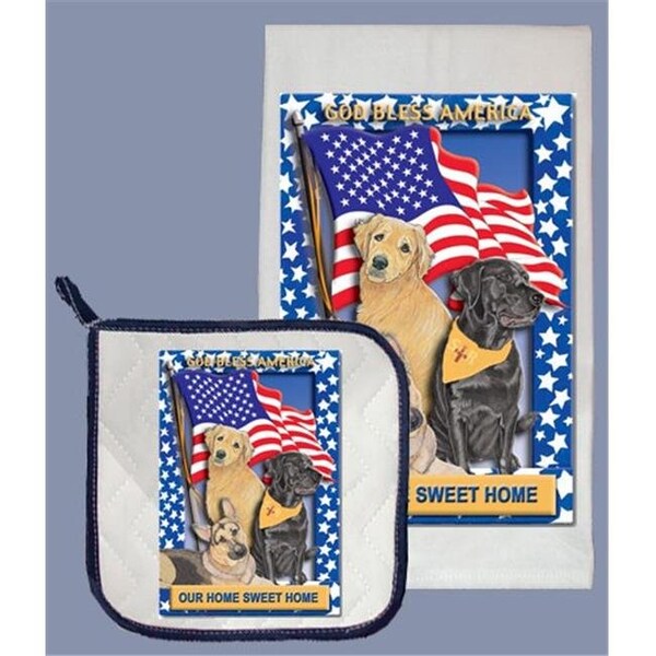 Pipsqueak Productions Pipsqueak Productions DP911PET Dog Dish Towel And Pot Holder Set - DP911PET