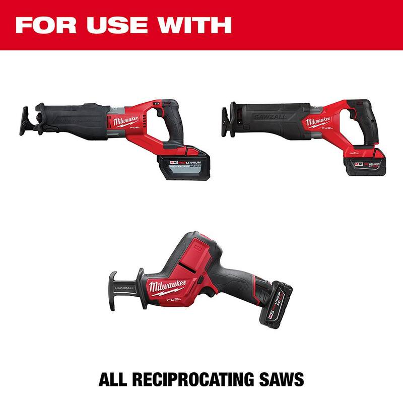 Set de hojas bimetálicas Milwaukee Demo para cortar madera y metal incrustados con clavos y 6 pulgadas de largo, 8 TPI, hoja de sierra recíproca de carburo para cortar metal SAWZALL (14 piezas) - 49-22-1113-48-00-5201