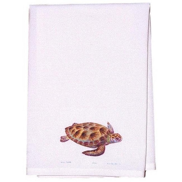Betsy Drake Betsy Drake GT044 Green Sea Turtle Guest Towel - GT044
