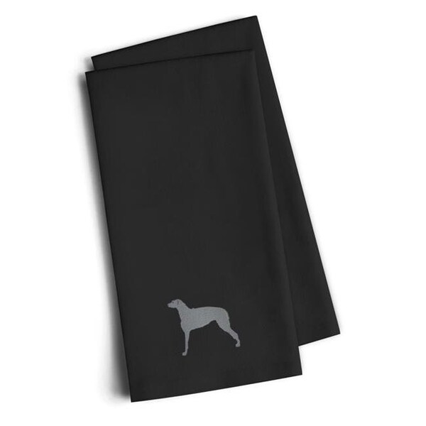 Carolines Treasures Carolines Treasures BB3396BKTWE Scottish Deerhound Black Embroidered Kitchen Towel; Set of 2 - BB3396BKTWE