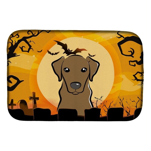 Carolines Treasures Halloween Chocolate Labrador Dish Drying Mat - BB1792DDM