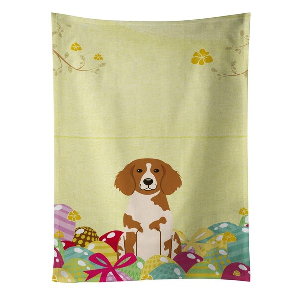 Carolines Treasures Easter Eggs Brittany Spaniel Kitchen Towel - BB6072KTWL