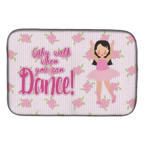 Carolines Treasures Ballet Long Dark Hair Dish Drying Mat - BB5388DDM